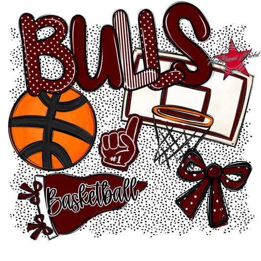 Bulls Basketball Spirit-Maroon