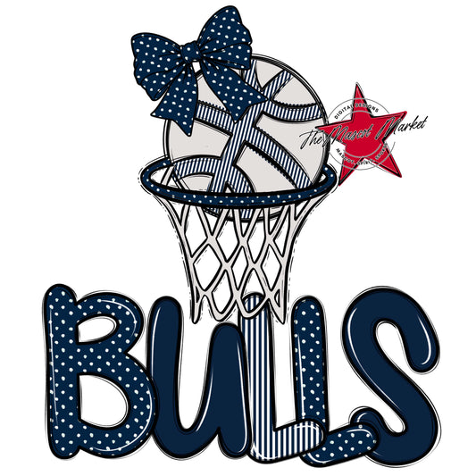 Bulls Basketball Spirit Design-Navy