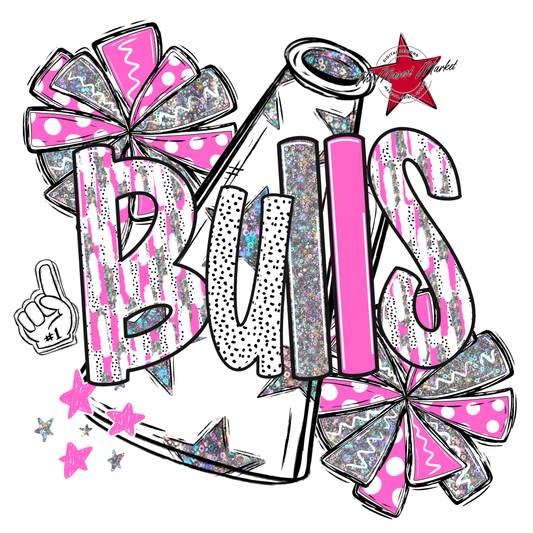 Bulls Cheer Megaphone Scrape-Baby Pink
