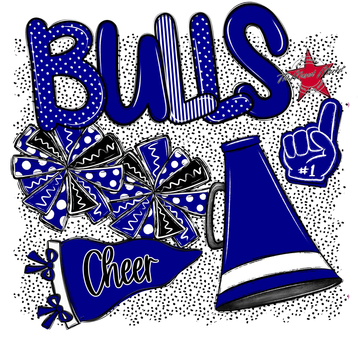 Bulls Cheer Spirit-Blue