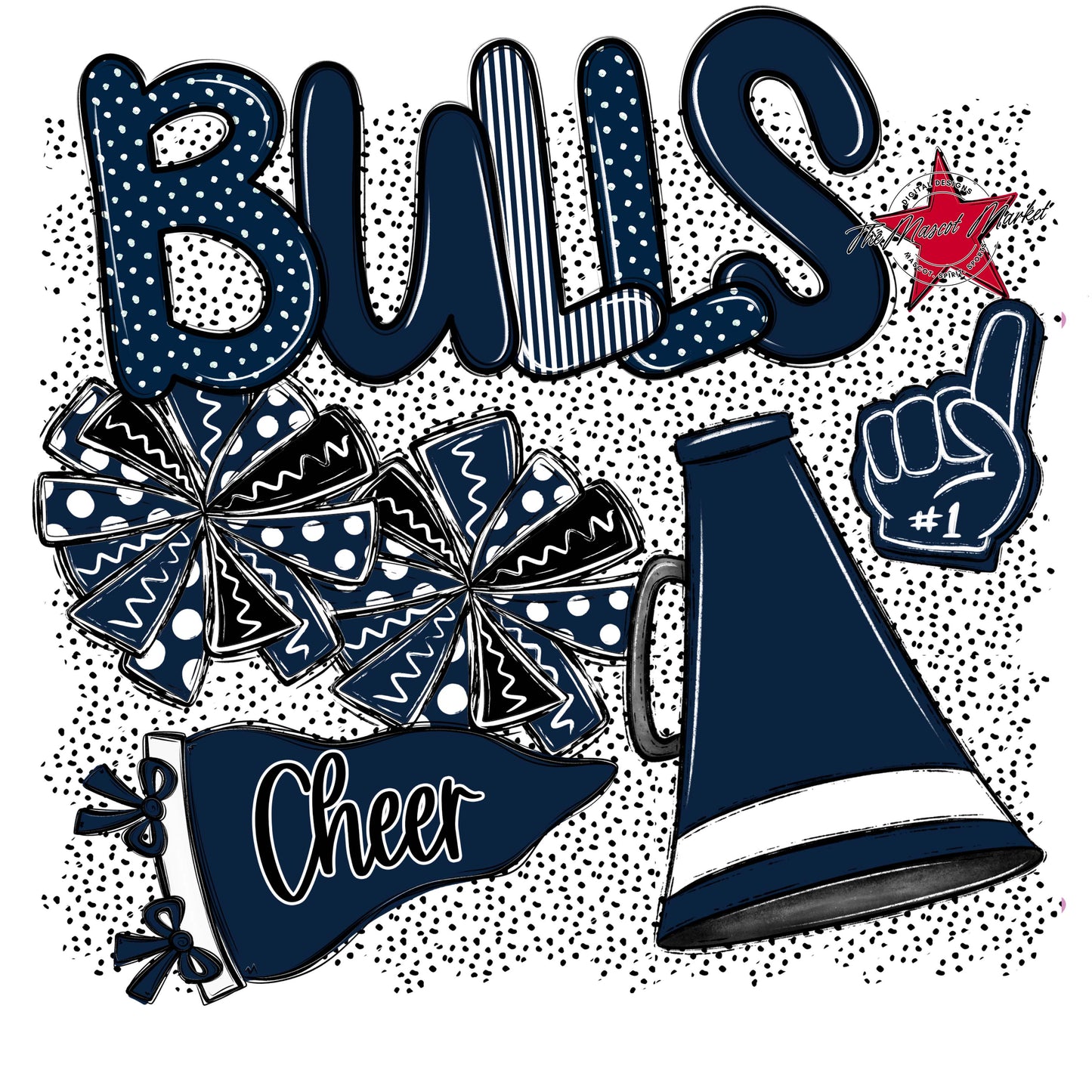 Bulls Cheer Spirit-Navy