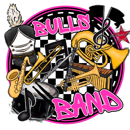 Bulls Circle Band Design-Pink