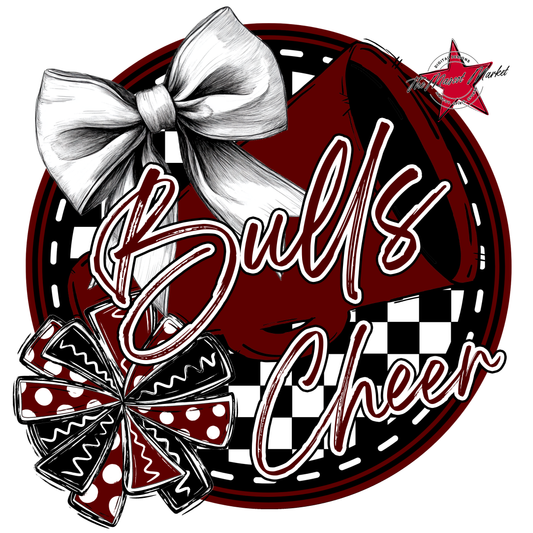 Bulls Circle Cheer Design-Maroon
