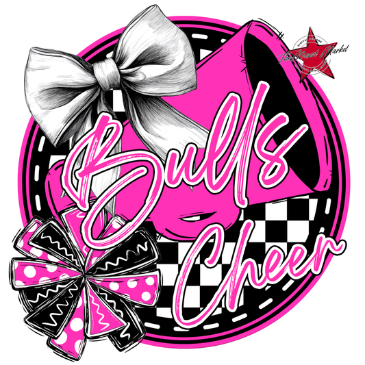 Bulls Circle Cheer Design-Pink