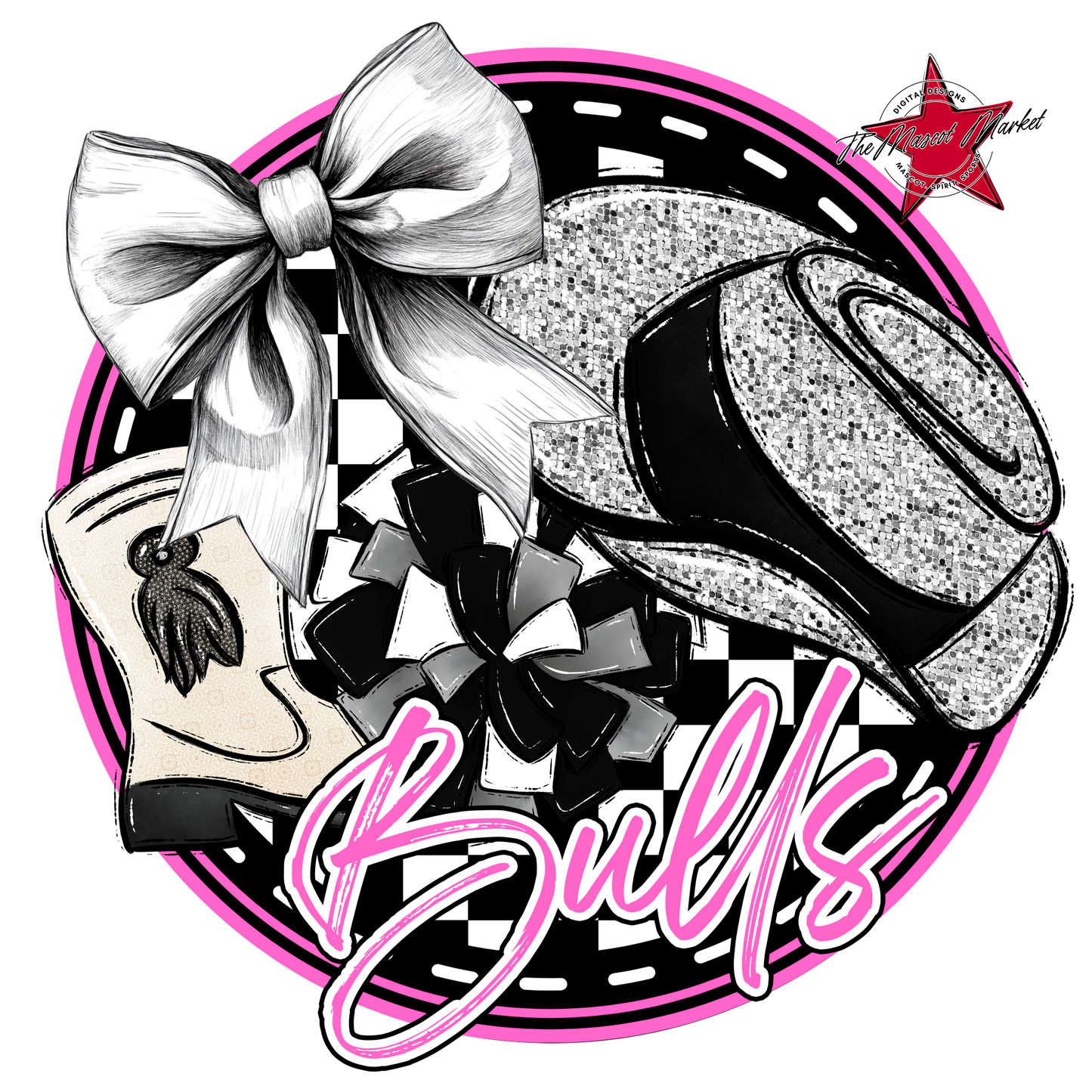 Bulls Circle Drillteam Design-Baby Pink