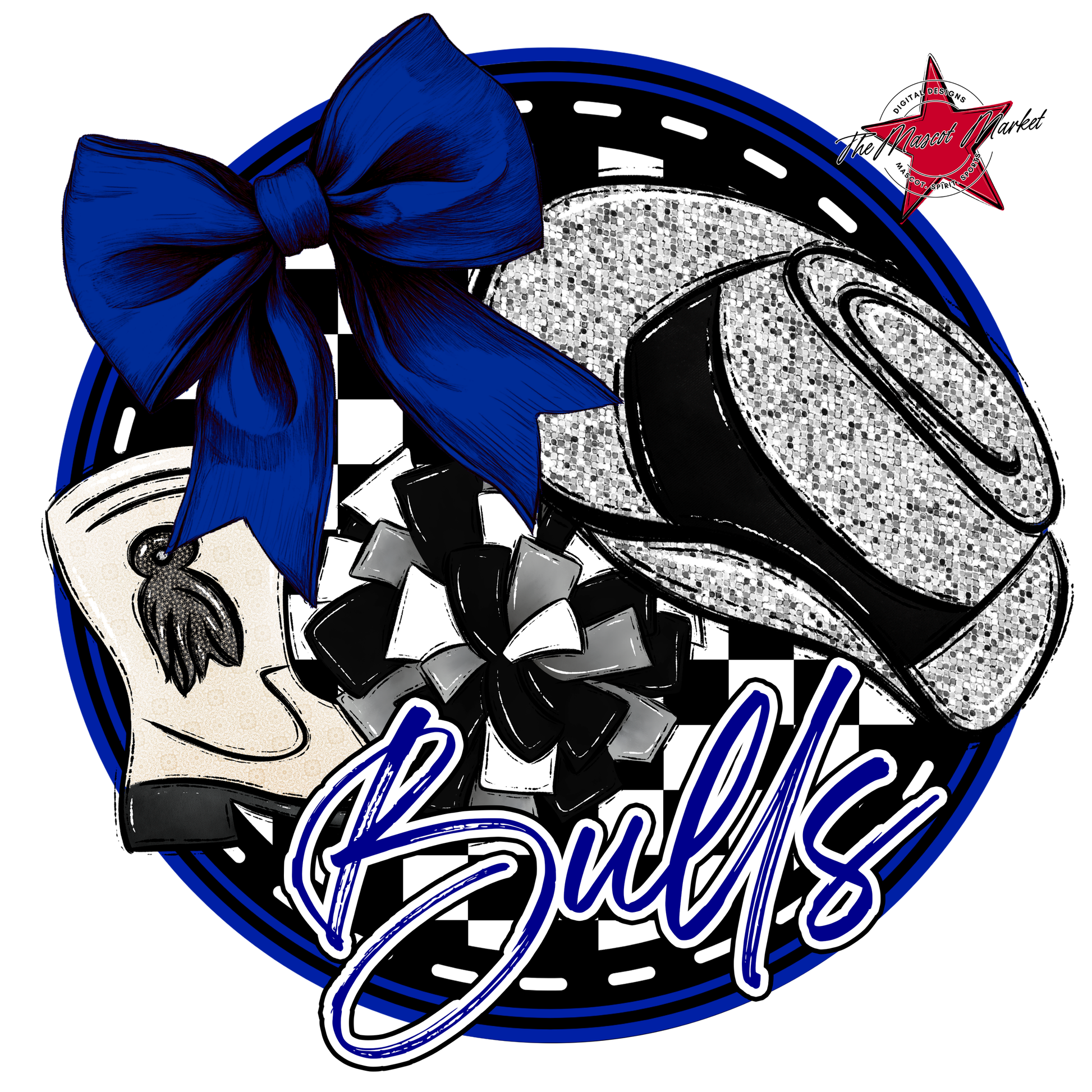 Bulls Circle Drillteam Design-Blue