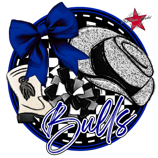 Bulls Circle Drillteam Design-Blue