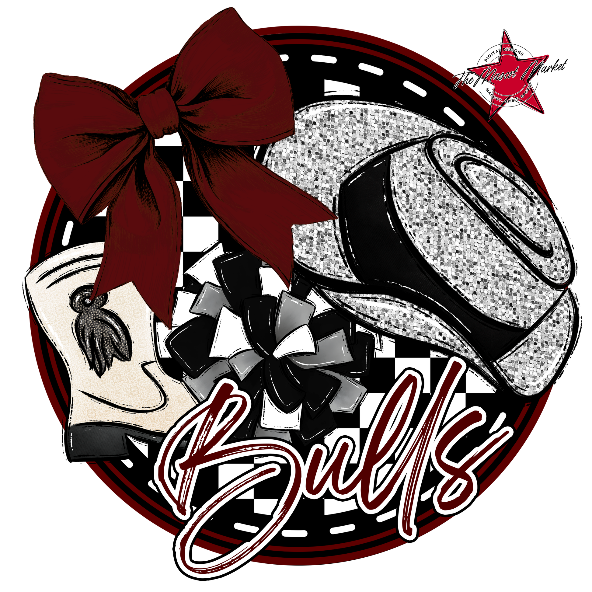 Bulls Circle Drillteam Design-Maroon
