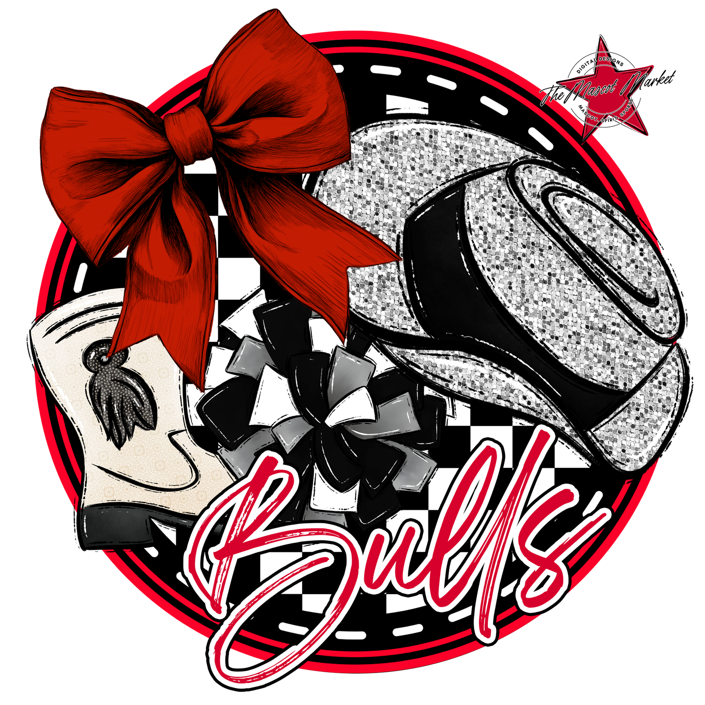 Bulls Circle Drillteam Design-Red