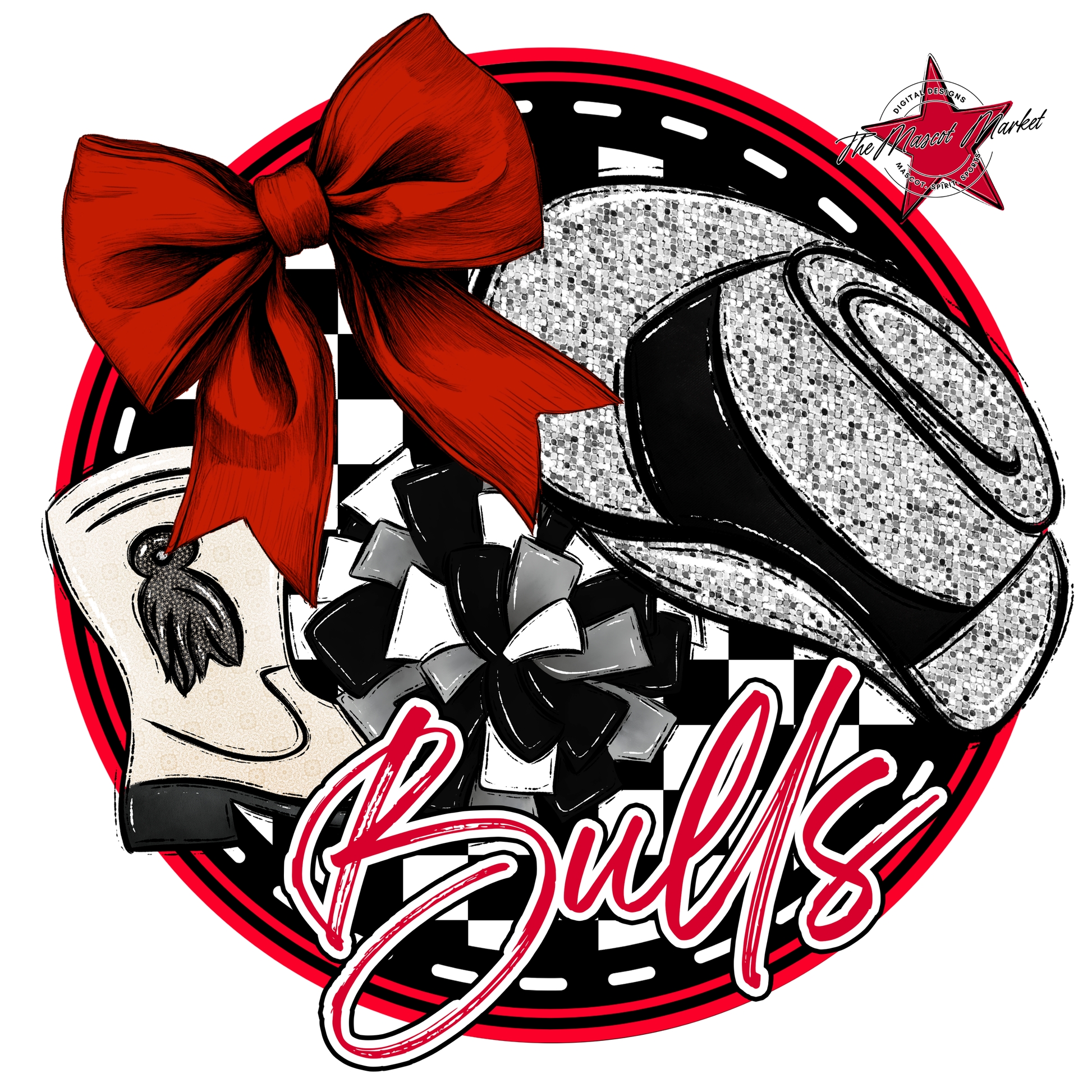 Bulls Circle Drillteam Design-Red