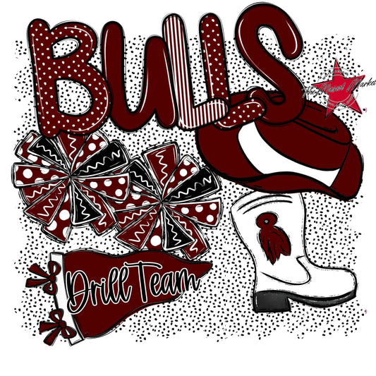 Bulls Drillteam Spirit-Maroon