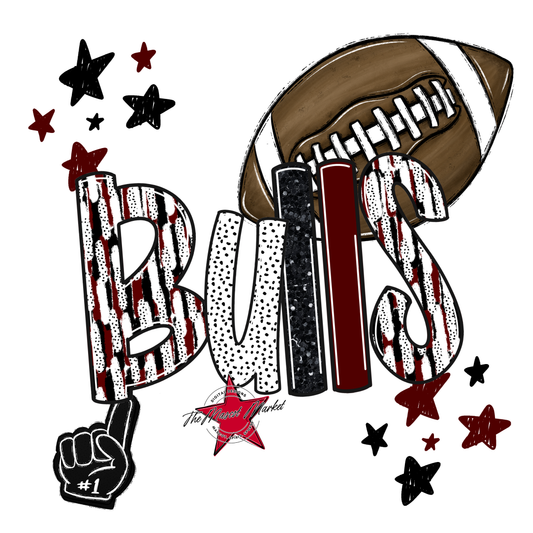 Bulls Football Scrape-Maroon