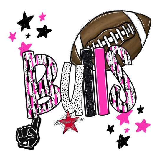 Bulls Football Scrape-Pink