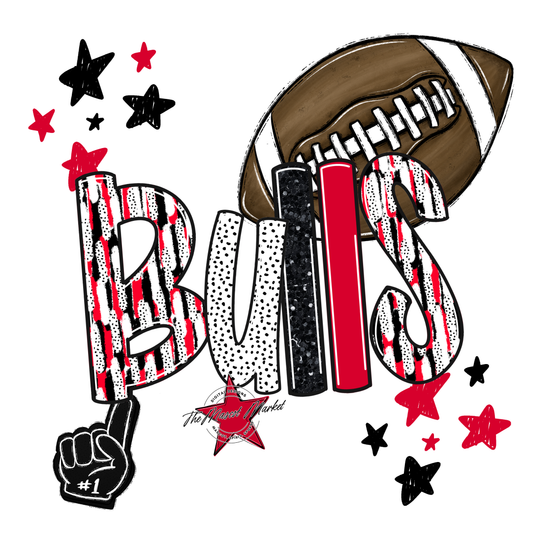 Bulls Football Scrape-Red