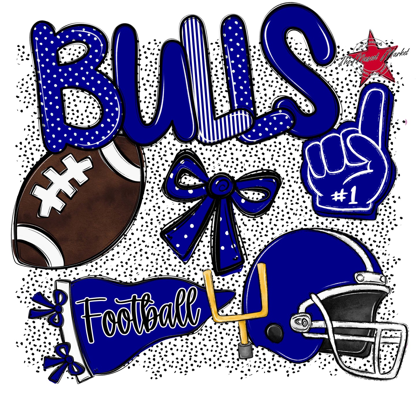 Bulls Football Spirit-Blue
