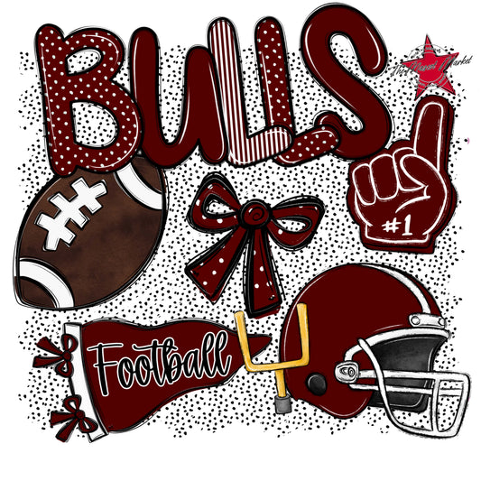 Bulls Football Spirit-Maroon