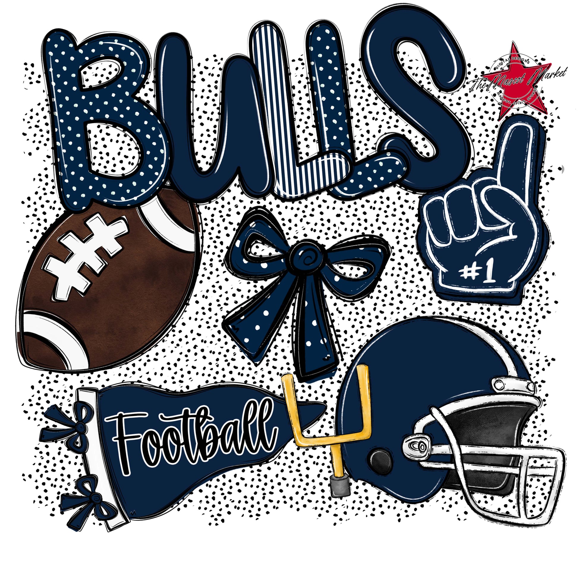 Bulls Football Spirit-Navy
