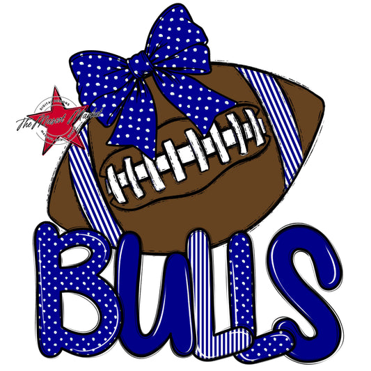 Bulls Football Spirit Design-Blue