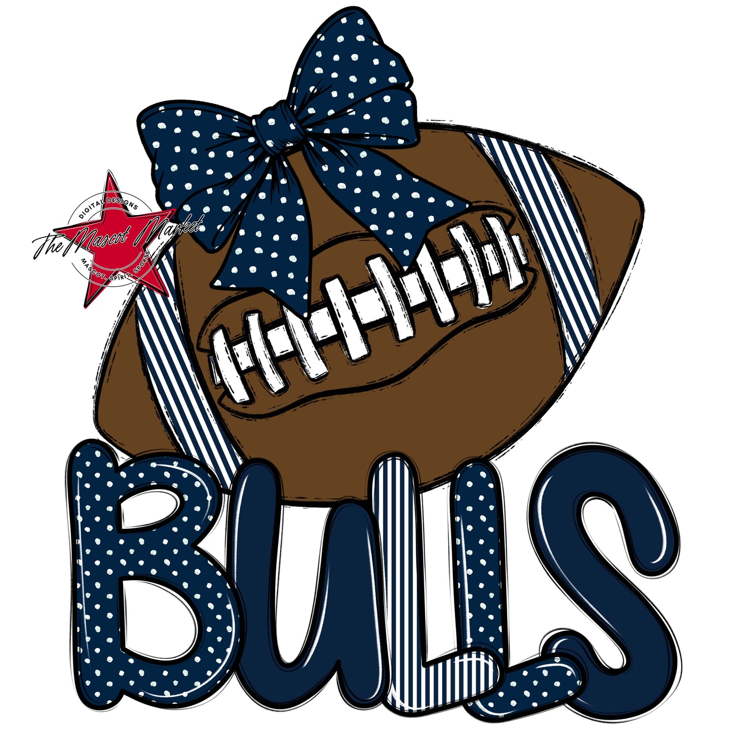 Bulls Football Spirit Design-Navy