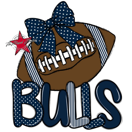 Bulls Football Spirit Design-Navy