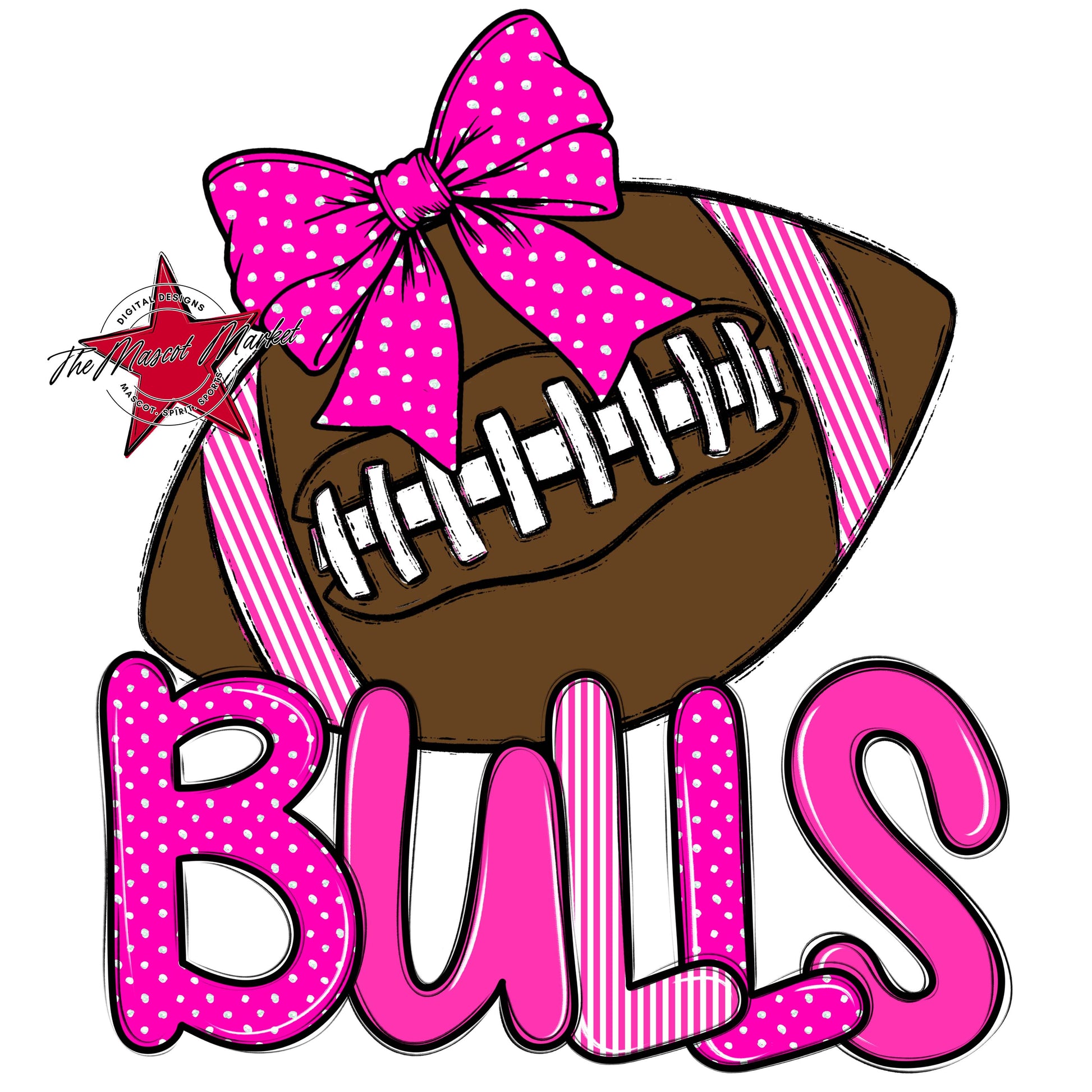 Bulls Football Spirit Design-Pink