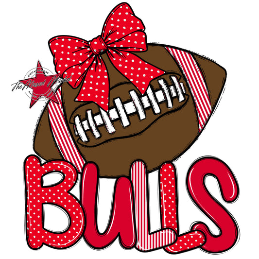 Bulls Football Spirit Design-Red