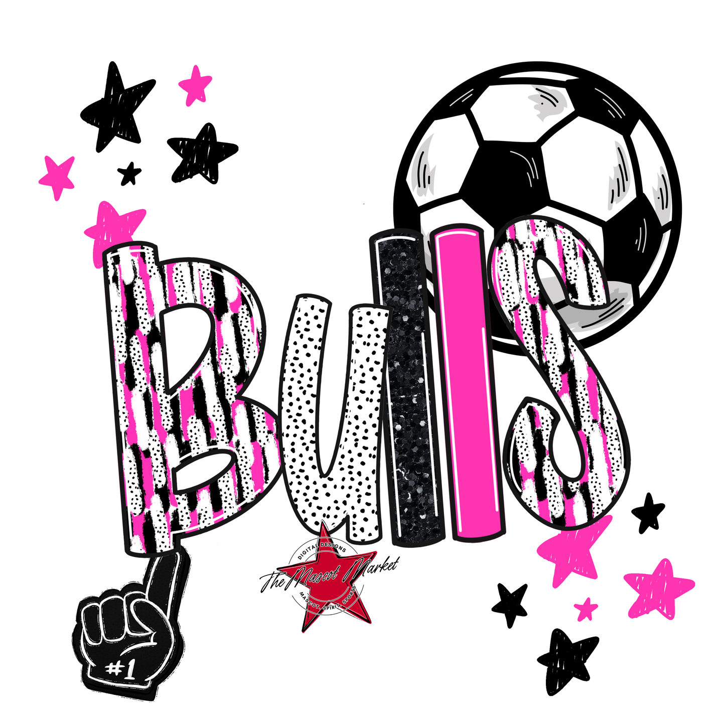 Bulls Soccer Scrape-Pink