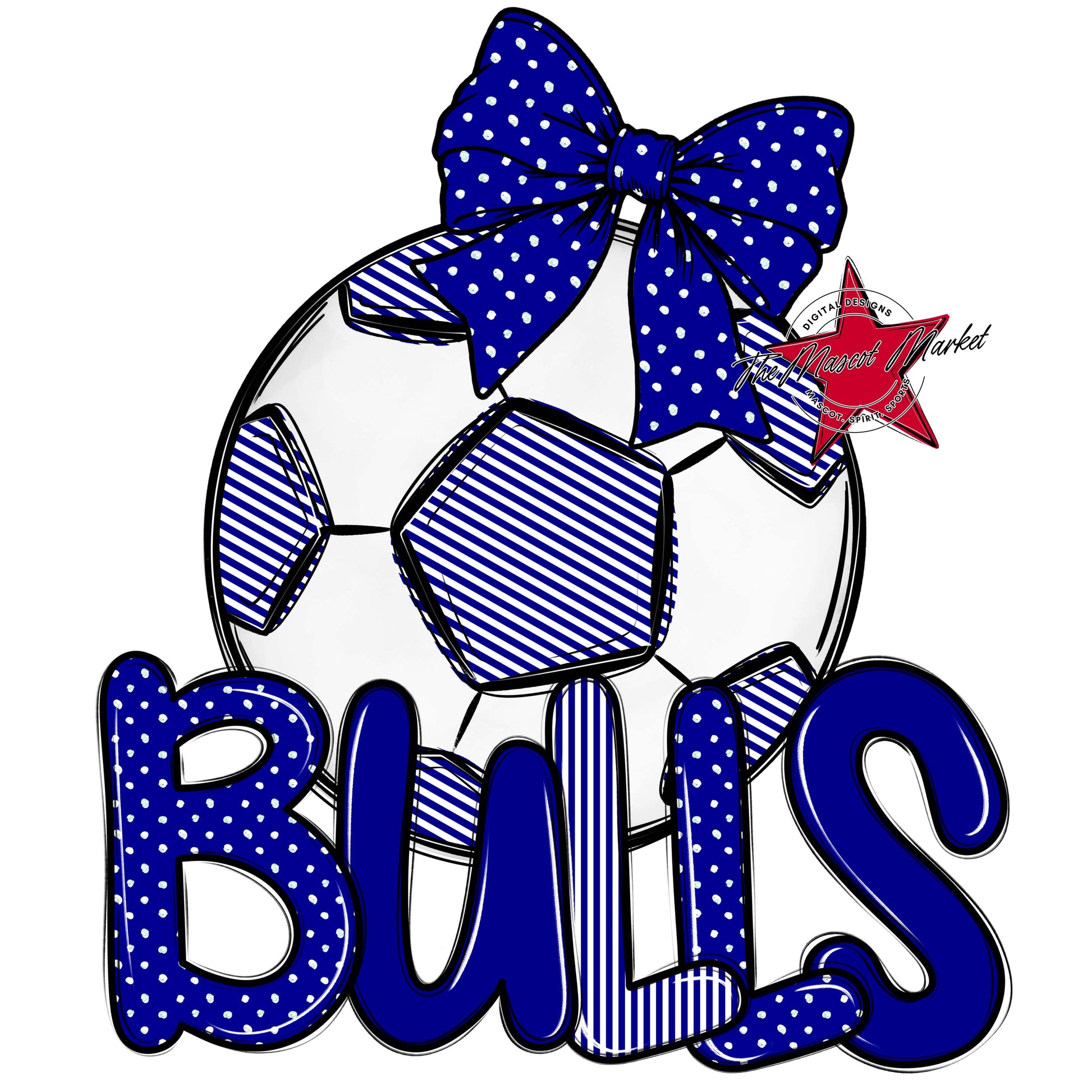 Bulls Soccer Spirit Design-Blue