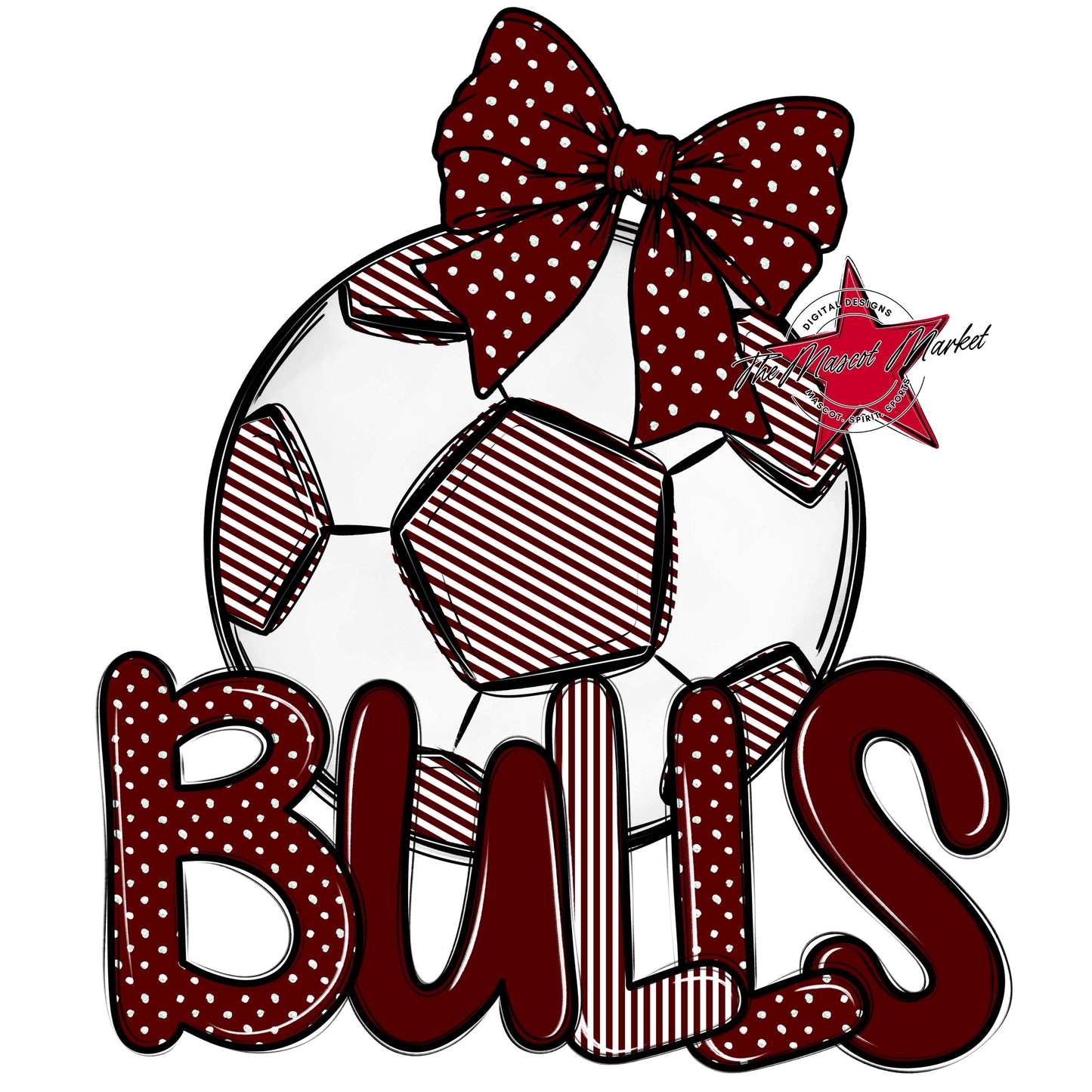 Bulls Soccer Spirit Design-Maroon