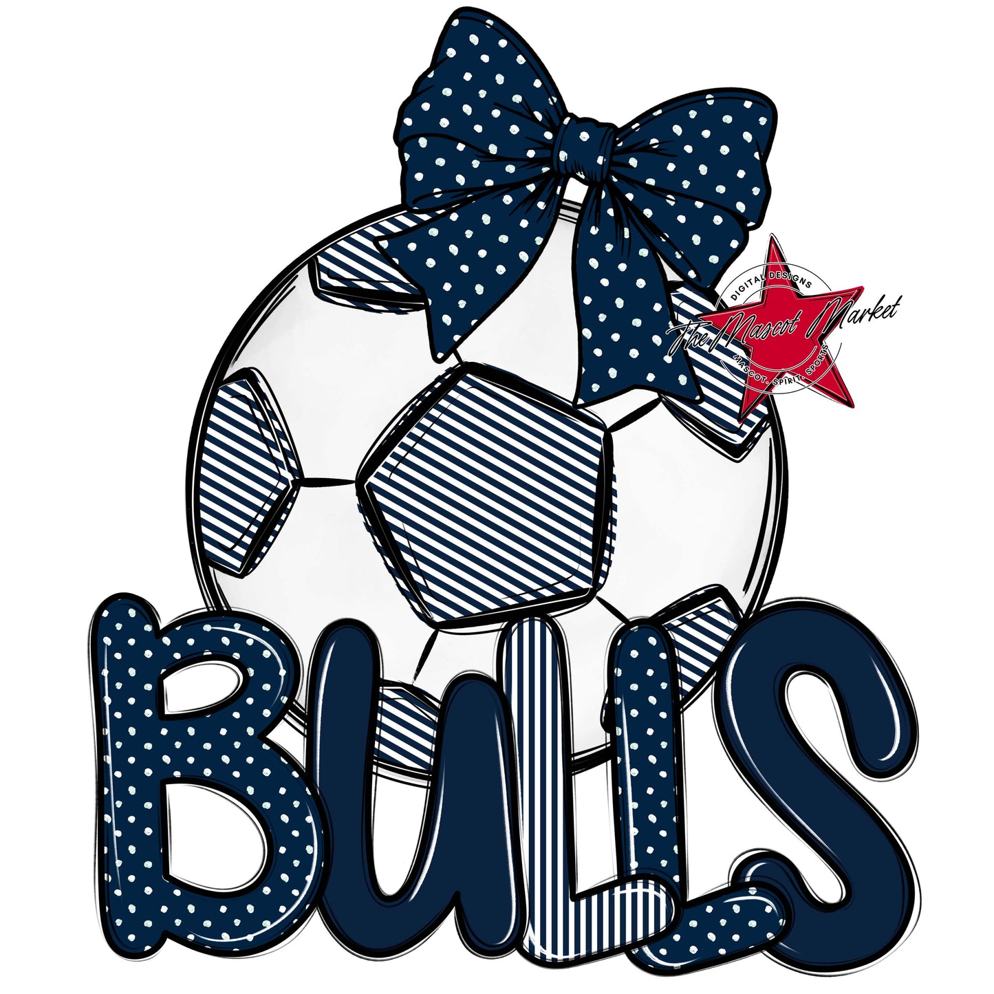 Bulls Soccer Spirit Design-Navy