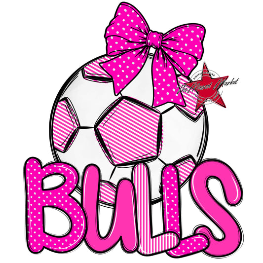 Bulls Soccer Spirit Design-Pink
