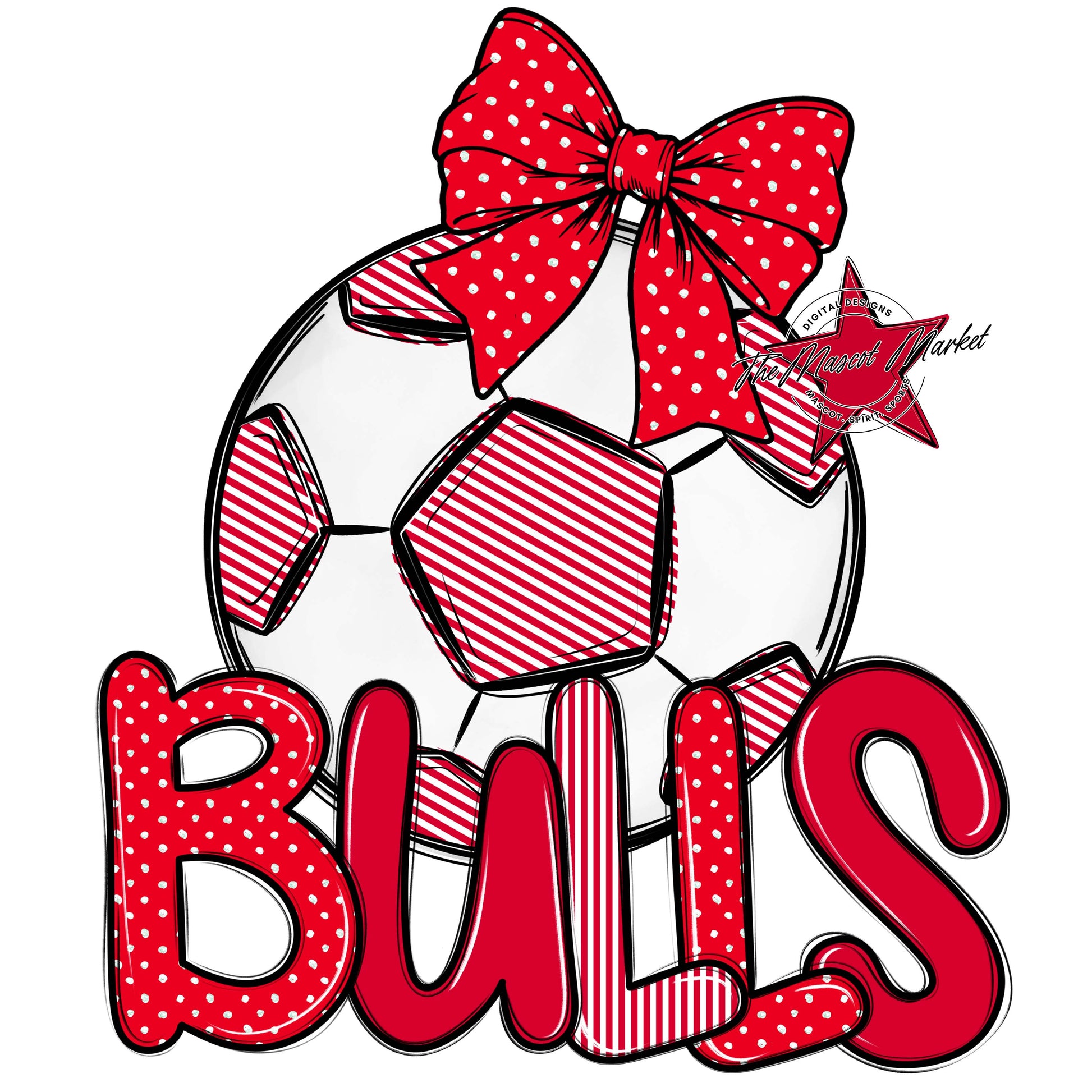 Bulls Soccer Spirit Design-Red