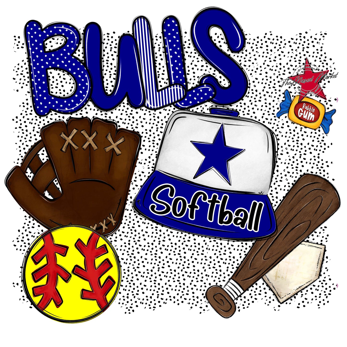Bulls Softball Spirit-Blue