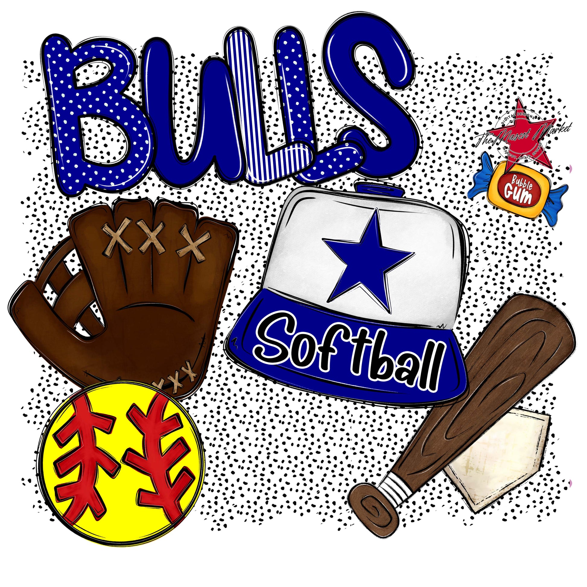 Bulls Softball Spirit-Blue