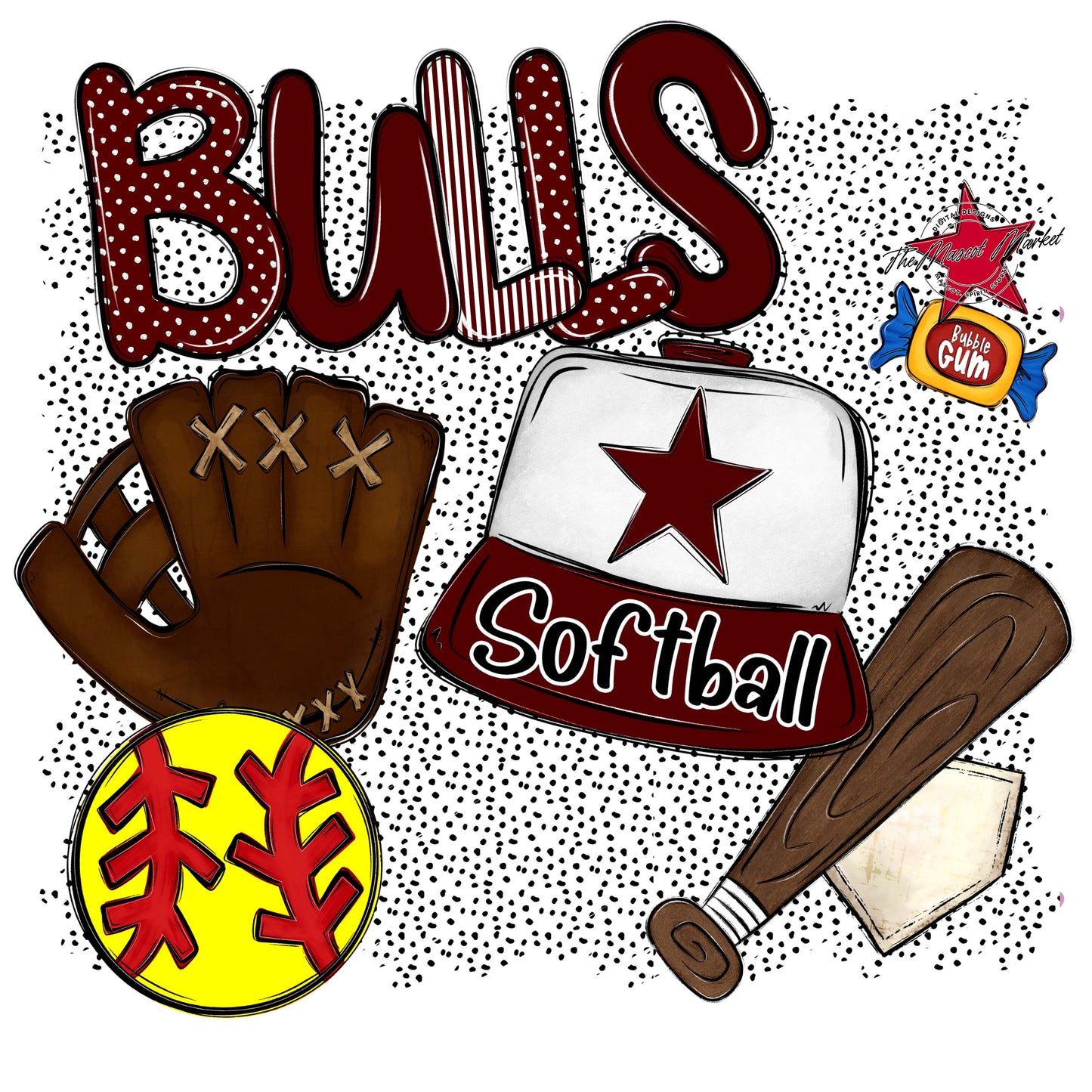 Bulls Softball Spirit-Maroon