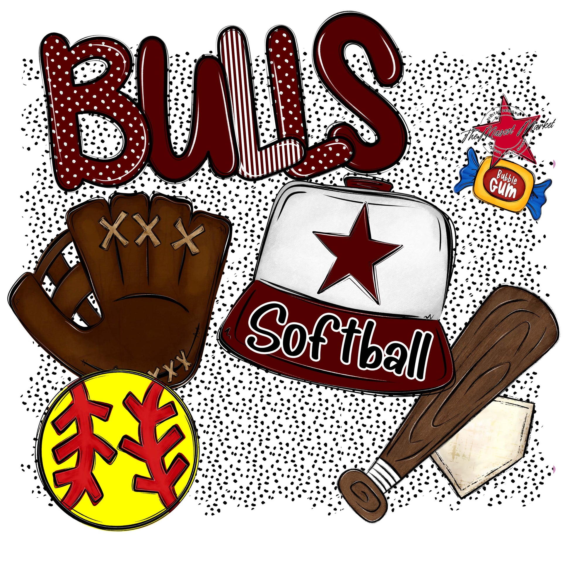 Bulls Softball Spirit-Maroon