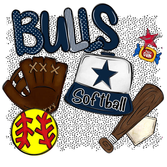 Bulls Softball Spirit-Navy