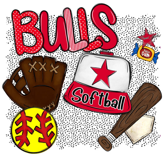 Bulls Softball Spirit-Red
