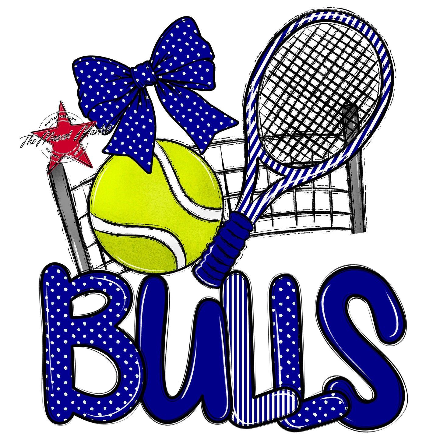 Bulls Tennis Spirit Design-Blue