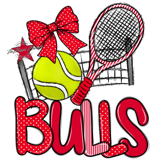Bulls Tennis Spirit Design-Red