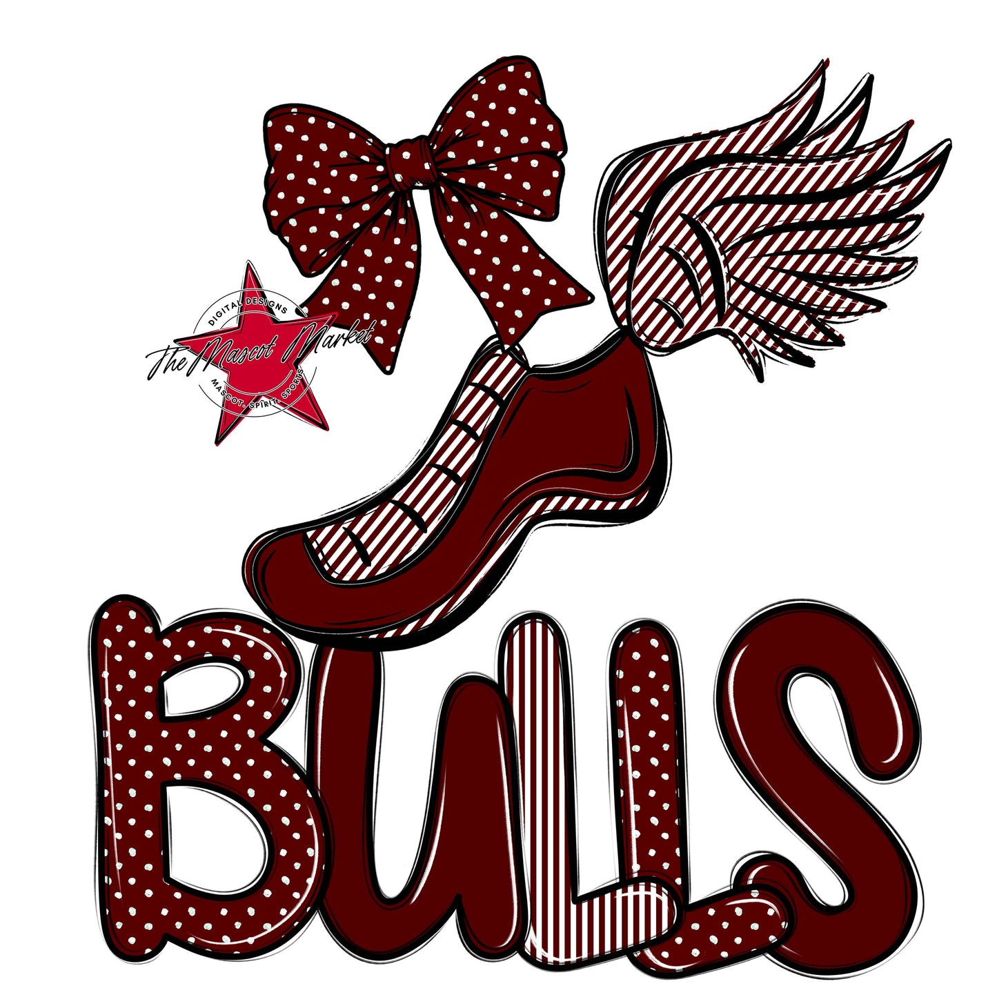 Bulls Track Spirit Design-Maroon