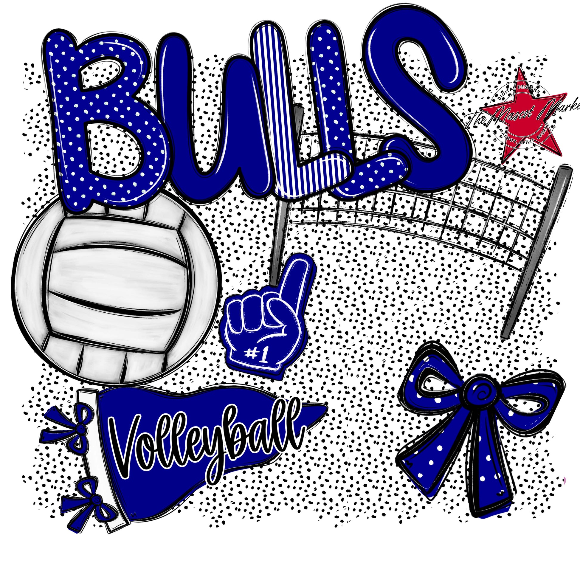 Bulls Volleyball Spirit-Blue