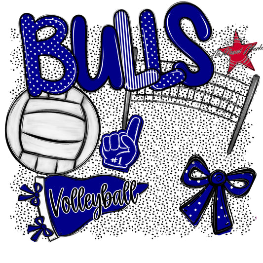 Bulls Volleyball Spirit-Blue