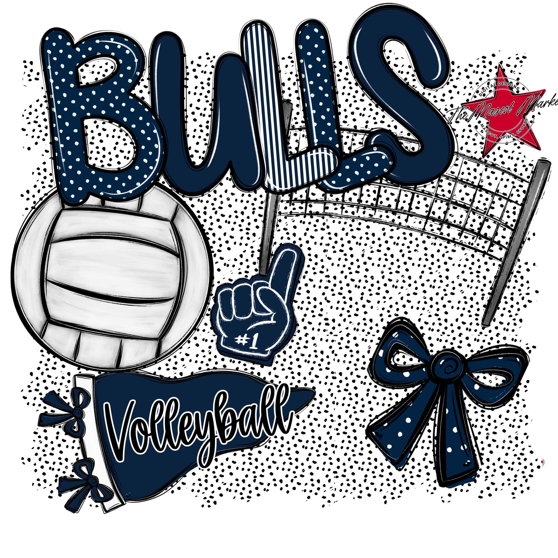 Bulls Volleyball Spirit-Navy