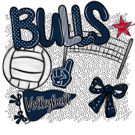 Bulls Volleyball Spirit-Navy