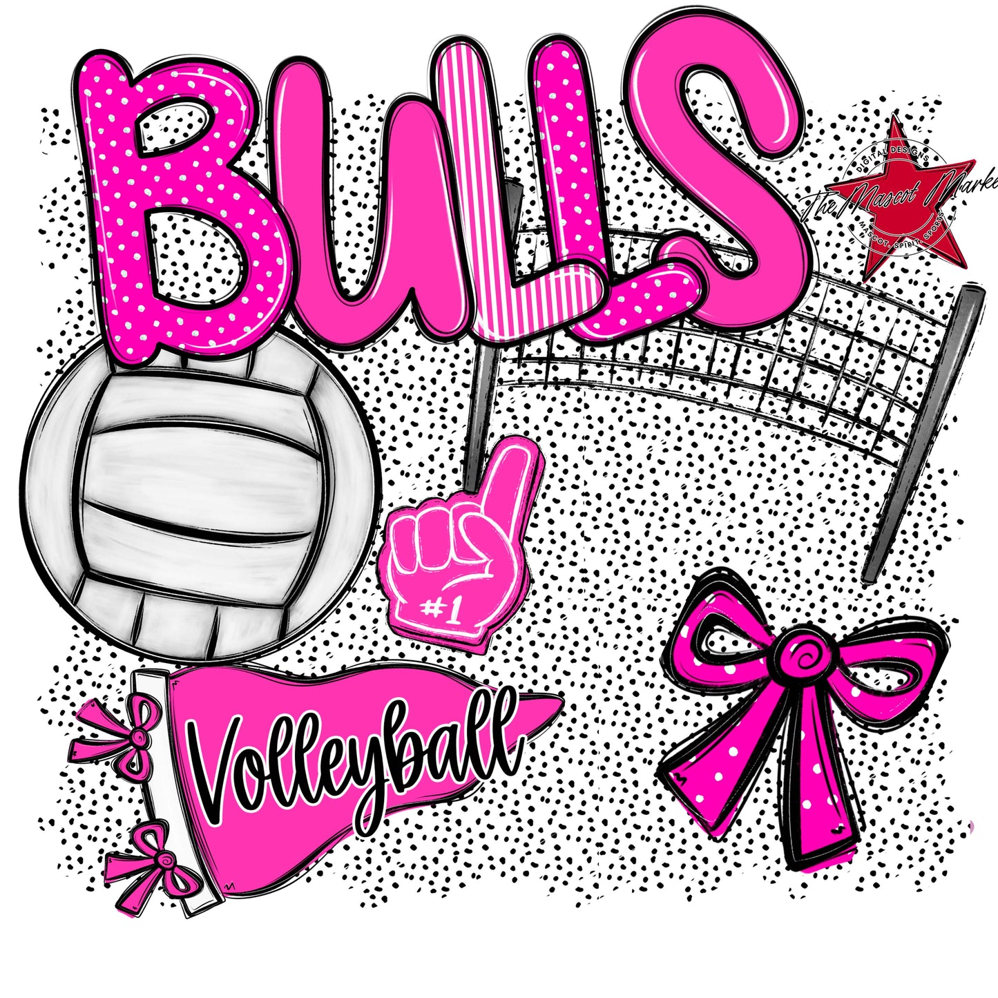 Bulls Volleyball Spirit-Pink