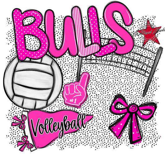 Bulls Volleyball Spirit-Pink