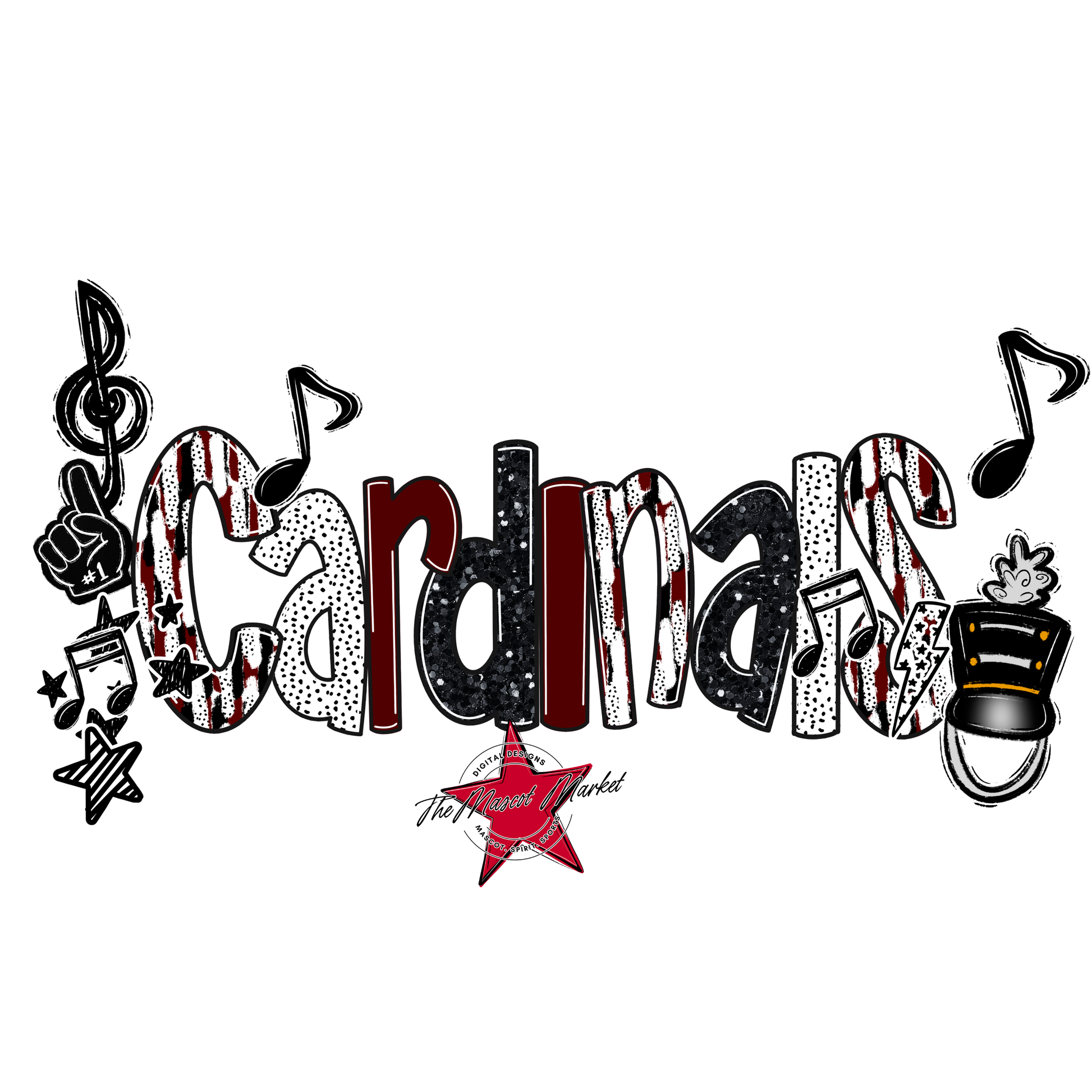 Cardinals Band Scrape-Maroon