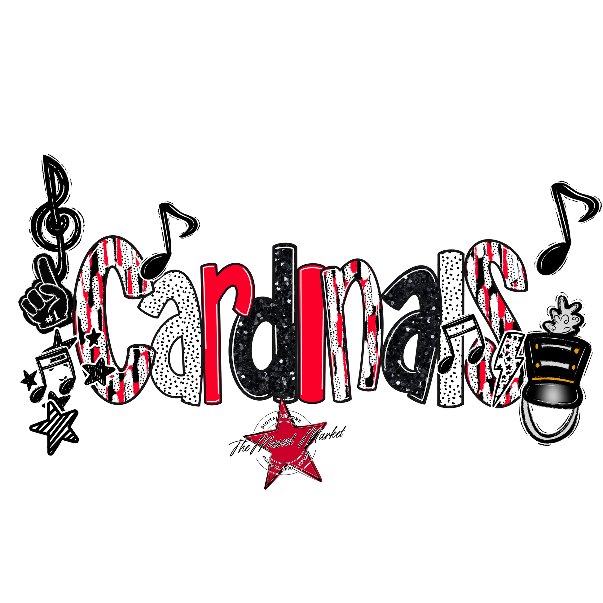Cardinals Band Scrape-Red