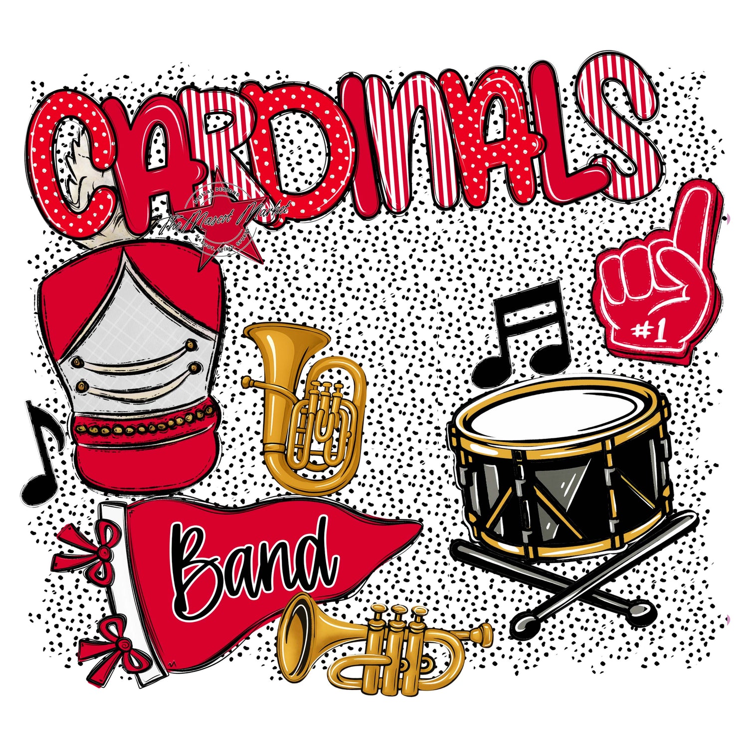 Cardinals Band Spirit-Red